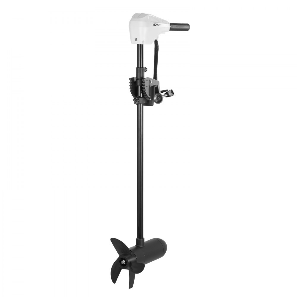 VEVOR Motor Eléctrico de Arrastre 25 kg de Empuje Motor Fuerabordas para Barco Montado en Espejo de Popa 12 V Eje de 76,2 cm 8 Velocidades con Indicador de Batería para Kayaks en Agua Dulce Salada