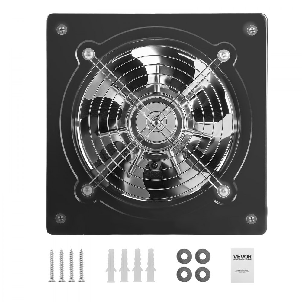 VEVOR Ventilador Extractor de 48 W 980 m³/h, Extractor de Aire de 203 mm, con Control de Velocidad y Válvula Antirretorno, Montaje para Pared, Ventilación para Cocina Baño Garaje Sótano Ático Taller