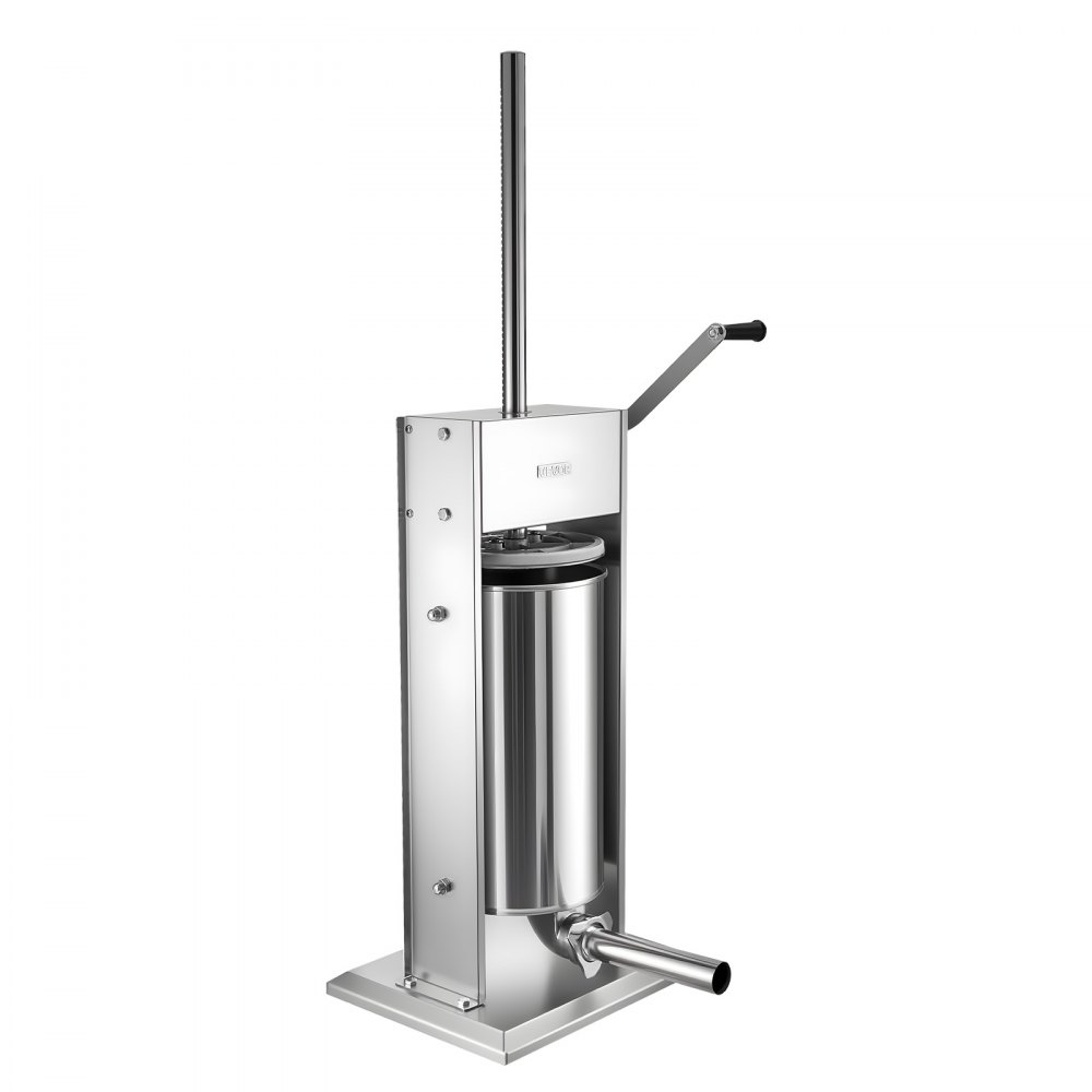 VEVOR Embutidora Manual de Salchichas Capacidad de 15 L Embutidora Vertical de Mesa de Acero Inoxidable con 5 Tubos de Relleno para Churros Salchichas para Restaurante Supermercado Hogar Cocina