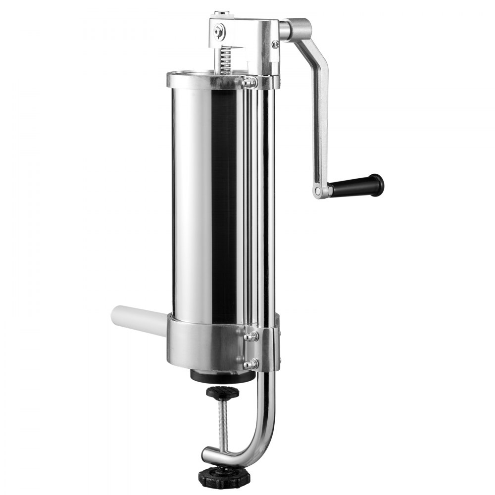 VEVOR Embutidora Manual de Salchichas Capacidad de 3 L Embutidora Vertical de Mesa de Acero Inoxidable con 3 Tubos de Relleno para Churros Salchichas de 16mm/19mm/22mm para Restaurante Supermercado