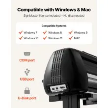 VEVOR Máquina de Corte de Vinilo Ajustable, con Ancho de Alimentación Máximo 72 cm, Cuchillas Dobles y Pantalla LED, con Hojas de Pegatinas, Películas de Transferencia, Negro, 940 x 455 x 1030 mm