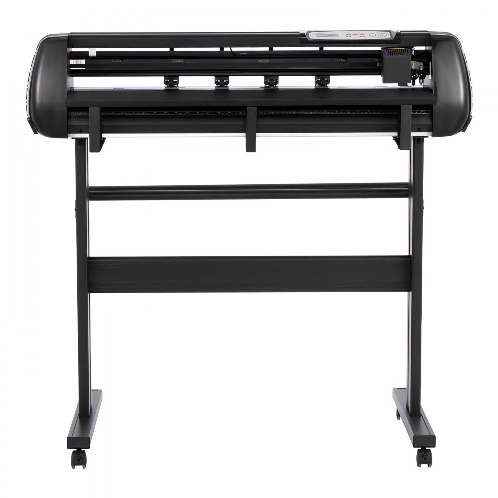 VEVOR Máquina de Corte de Vinilo, con Ancho de Alimentación Máximo de 87 cm, Cuchillas Dobles y Pantalla LED, con Hojas de Pegatinas, Películas de Transferencia y Software Signmaster, Color Negro
