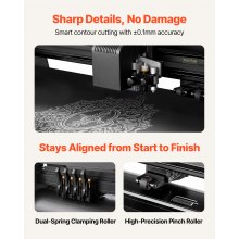 VEVOR Máquina de Corte de Vinilo, con Ancho de Alimentación Máximo de 87 cm, Cuchillas Dobles y Pantalla LED, con Hojas de Pegatinas, Películas de Transferencia y Software Signmaster, Color Negro