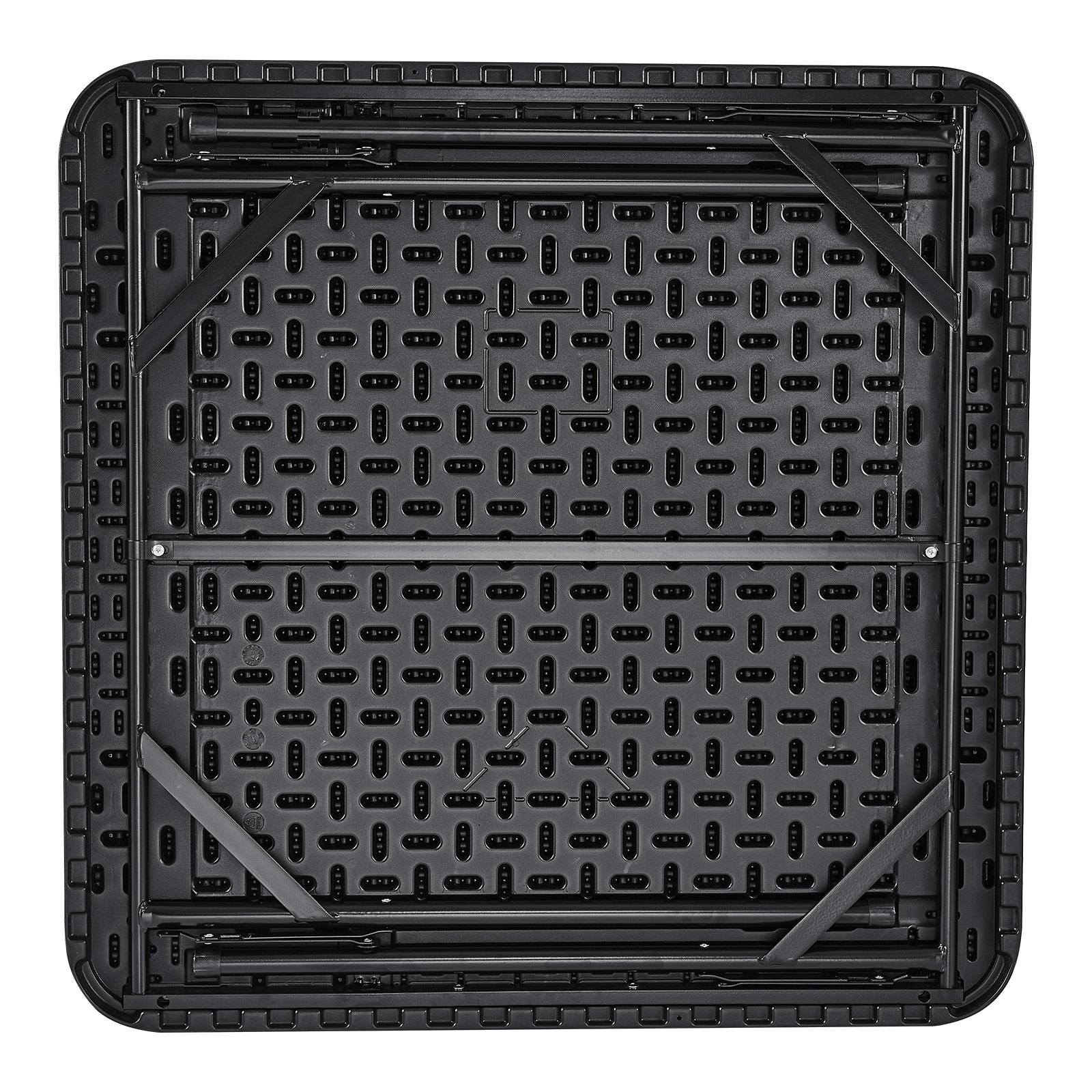 VEVOR Mesa Mahjong, Mesa de Cartas Plegable Cuadrada para 4 Jugadores con 4 Portavasos y 4 Bandejas para Chips, Mesa de Juego de Dominó Portátil con 1 Juego de Dominó, 900 x 900 x 740 mm, Negro