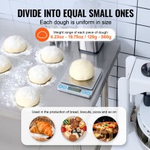 VEVOR Divisor de Masa Manual 10 Piezas Cortador de Masa 120-560 g para Panadería