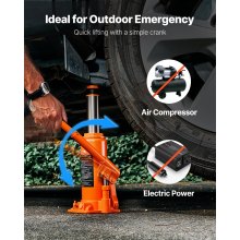 VEVOR Gato Hidráulico de Botella, Capacidad de 10 T, Rango de Elevación de 235-470 mm, para Automóviles, SUV, Camionetas, Talleres Mecánicos, Elevadores de Viviendas y Equipos Agrícolas, Naranja