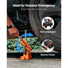 VEVOR Gato Hidráulico de Botella, Capacidad de 4 T, Rango de Elevación de 185-350 mm, para Automóviles, SUV, Camionetas, Talleres Mecánicos, Elevadores de Viviendas y Equipos Agrícolas, Naranja