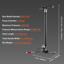 VEVOR PCP Bomba Manual Pistola de Aire de Alta Presión 4 Etapas 30 MPa 4500 PSI