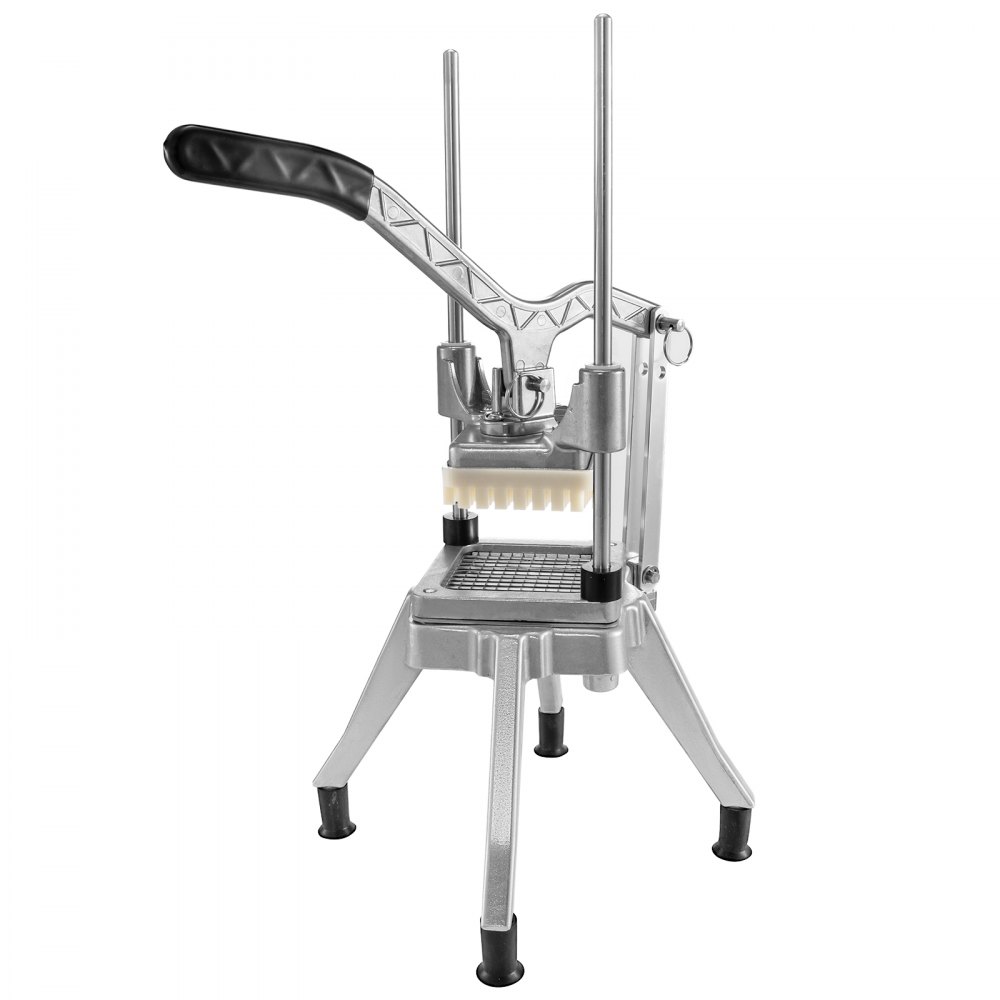 Picadora de verduras comercial VEVOR con estructura de metal resistente y mango negro.