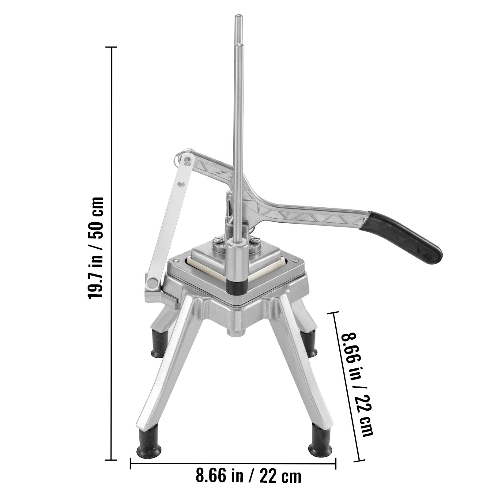 Picadora de verduras comercial VEVOR con mango ergonómico y estructura de metal, 19,7&quot; de altura.