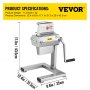 VEVOR Máquina para Ablandar Carne 27 Cuchillas Ablandador de Carne 31,5 x 25 x 43,5 cm Ablandador Manual de Carne de Acero Inoxidable para Ablandar la Carne de Res, Pechuga de Pollo, Cerdo, Cordero