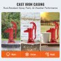 VEVOR Bomba de Agua de Pozo Manual Elevación Máxima de 7,6 m Bomba de Pozo de Hierro Fundido con Mango Ergonómico G1-5/8" Fácil Instalación para Exterior, Hogar, Patio, Jardín, Estanque, Granja, Rojo