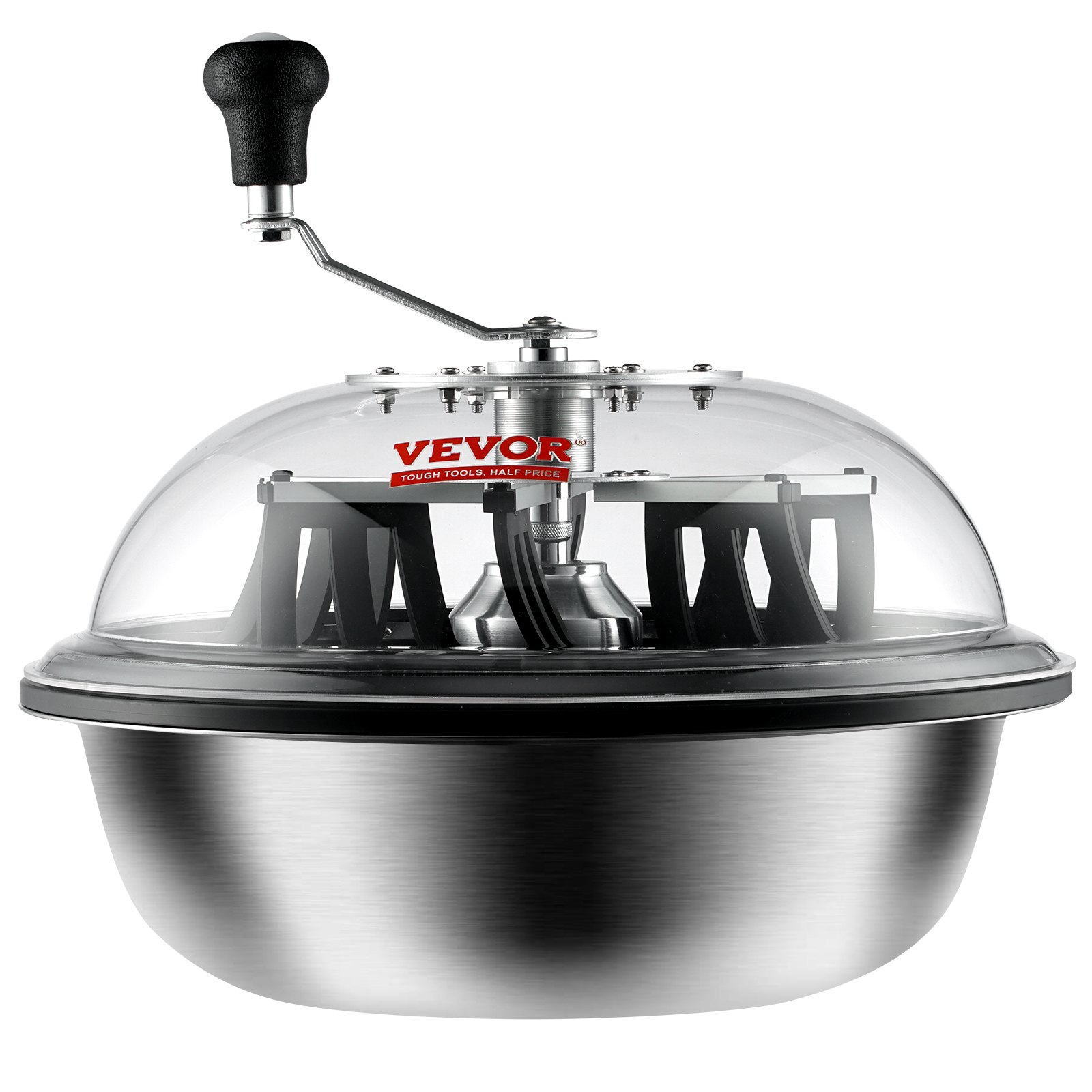 VEVOR Recortadora de Hojas Manual de 43cm con Cuchillas de Acero Inoxidable Recortadora de Hoja en Espiral Visible Soporte Plegable Recortadora de Hierba con Podadora Manual Incluida para Secar Hierba