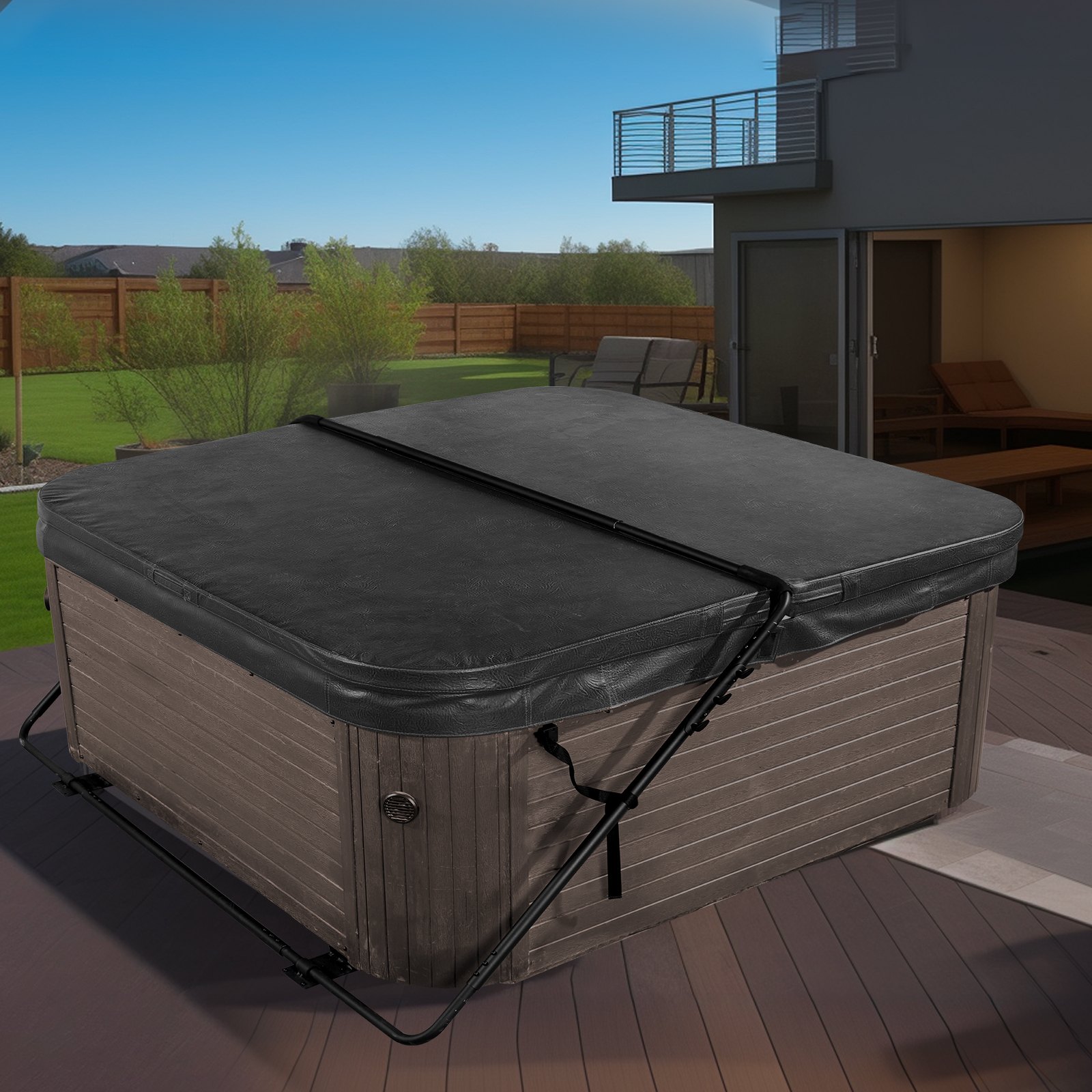VEVOR Elevador de Cubierta para Bañera de Hidromasaje Altura Ajustable 80-105 cm y Ancho 135-235 cm Instalado en la Parte Inferior de Un Lado, Adecuado para Diferentes Tamaños de Bañeras Rectangulares