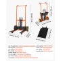 VEVOR Apilador Hidráulico con Cabrestante Carga de 205 kg, Capacidad de Carga de 205 kg, Mesa Elevadora Hidráulica, Elevación de 100 cm, Plegable y Portátil, con Ruedas, para Fábricas, Almacenes