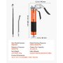 VEVOR Grease Gun, 8000 PSI High Pressure, Heavy Duty Pistol Grip Grease Gun Kit with 0.4 L Capacity, Includes 46 cm Flex Hose, 1 Extension Rigid Pipe and 1 Sharp Type Nozzle for Automotive, Marine