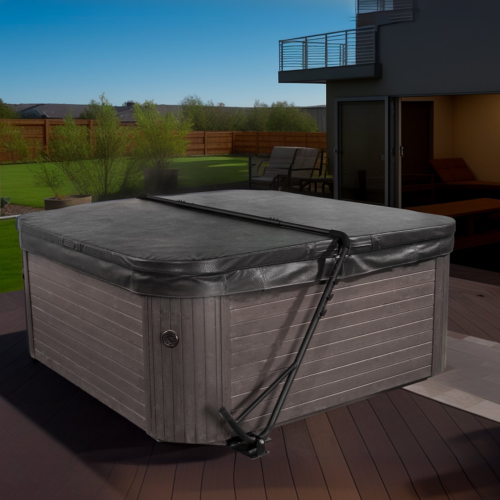 VEVOR Elevador de Cubierta para Bañera de hidromasaje, Altura Ajustable 80-105 cm Ancho 145-235 cm, Instalado Debajo de Ambos Lados, Adecuado para Diferentes tamaños de bañeras Rectangulares
