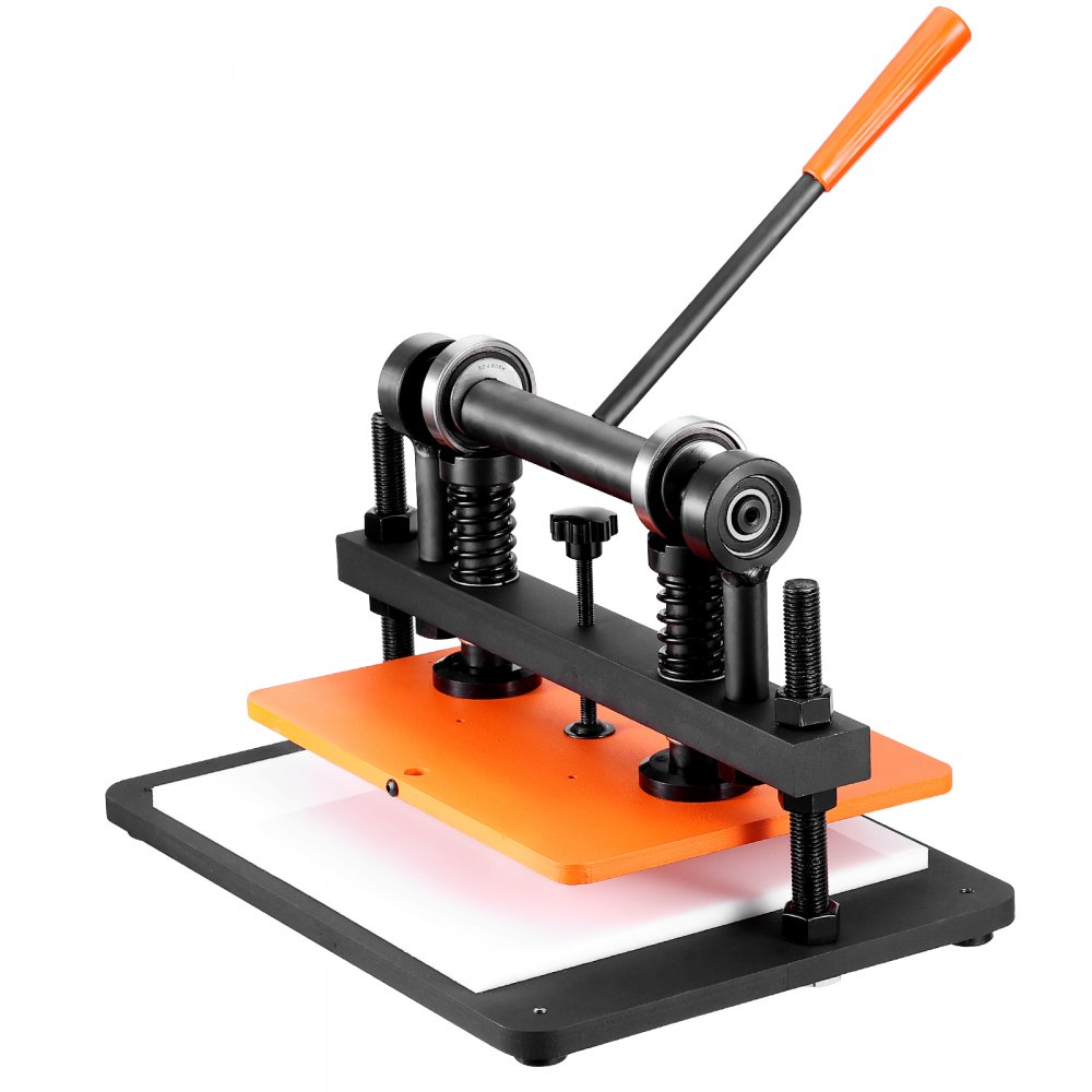 VEVOR Máquina Cortadora de Cuero 360x260 mm Capacidad de Carga de 1,5 T Prensa Troqueladora Manual Carrera Ajustable 12 mm Perforadora Manual para Cuero Papel Espuma Plástico Caucho Varios Materiales
