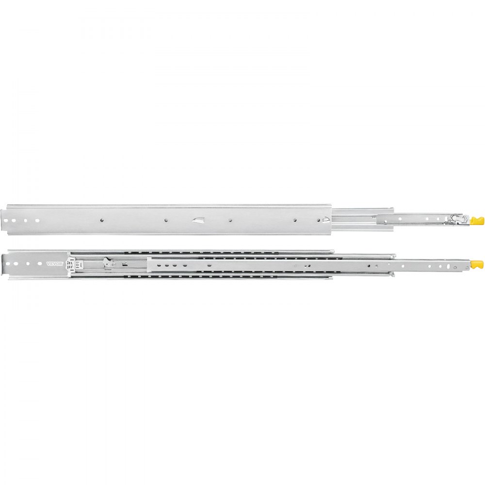 VEVOR Guías Laterales para Cajón Extracción Total de 243,8cm 1 par de Railes para Cajones 121,9x7,6x1,9cm Corredera con Rodamiento de Bolas Capacidad de Carga 225kg Acero Laminado en Frío Kit Completo