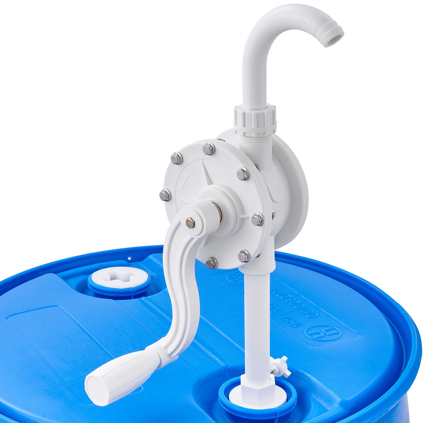 VEVOR Bomba de Tambor Rotativa de Manivela Manual de 24,6 L/min para Tambores de 16,6-205 L con Tubo de Succión de 3 Secciones y Manguera para Transferencia Rápida de Agua y Líquidos Corrosivos
