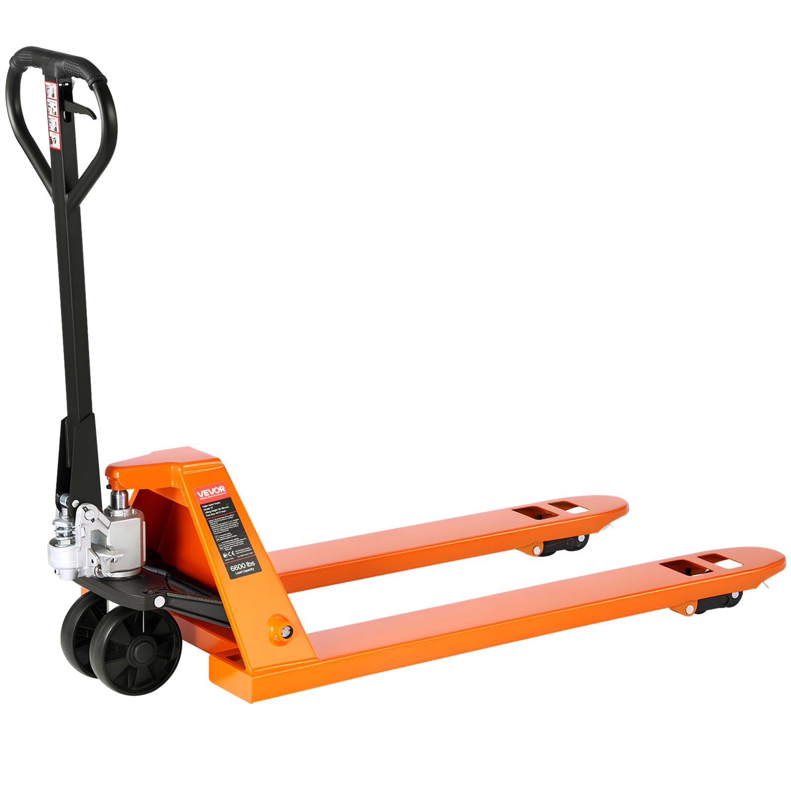 VEVOR Transpaleta Manual, con Horquillas de 1220 x 685 mm para Manipulación de Materiales, Carga de 3 T Rango de Altura de Elevación de 85-180 mm, Ideal para Almacenes, Supermercados y Fábricas