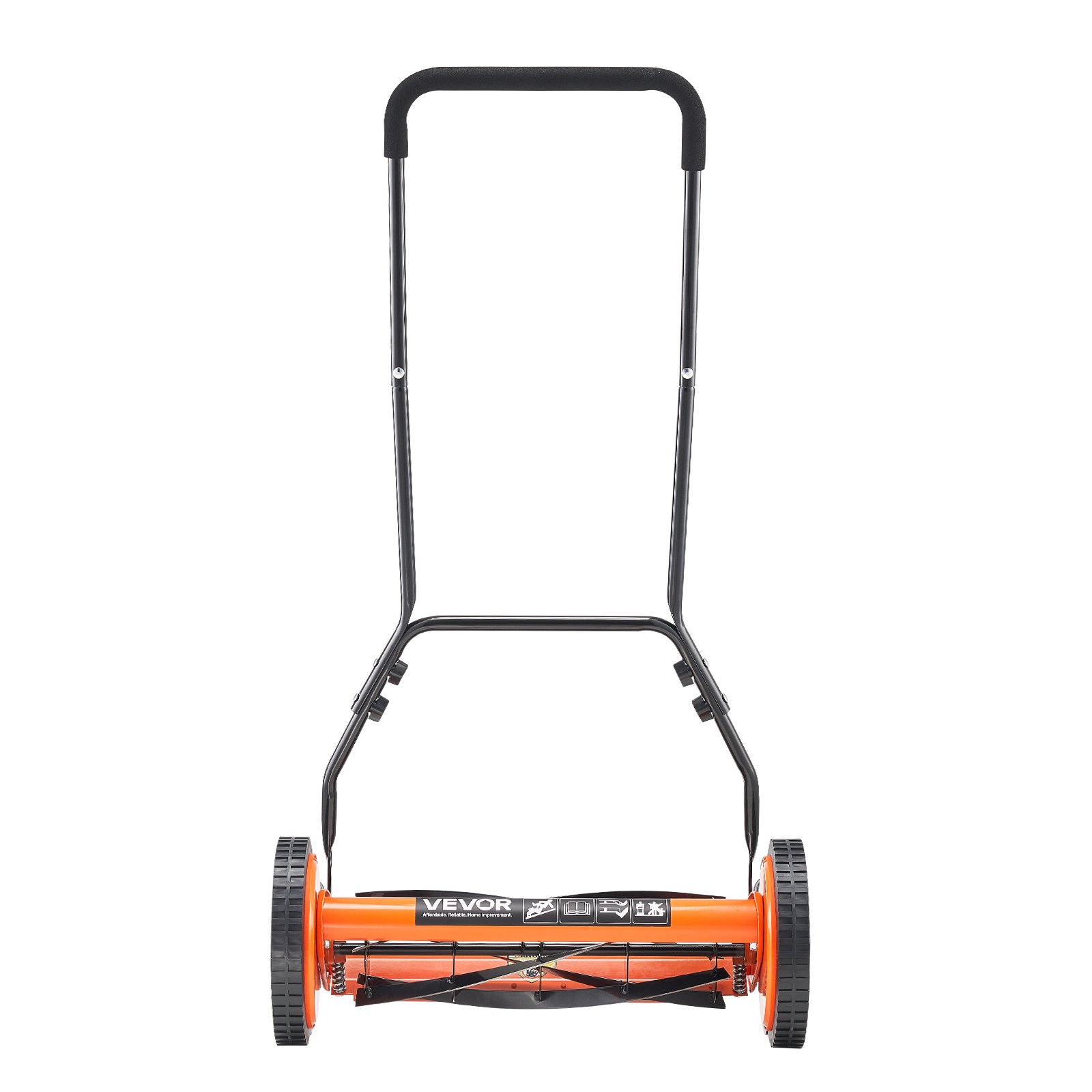 VEVOR Cortadora de Césped Manual de 450 mm con 5 Cuchillas 4 Ruedas sin Motor Altura de Corte Ajustable de 35 - 62 mm con Bolsa Recolectora de Césped para, Caminos de Acceso, Patios, Jardines