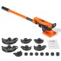 VEVOR Dobladora de Tubos Manual Dobladora de Tubos con Carraca 10-25 mm 7 Matrices para Doblar Tubos de Cobre y Aluminio a 180° para HVAC Aire Acondicionado Frigorífico Automóviles