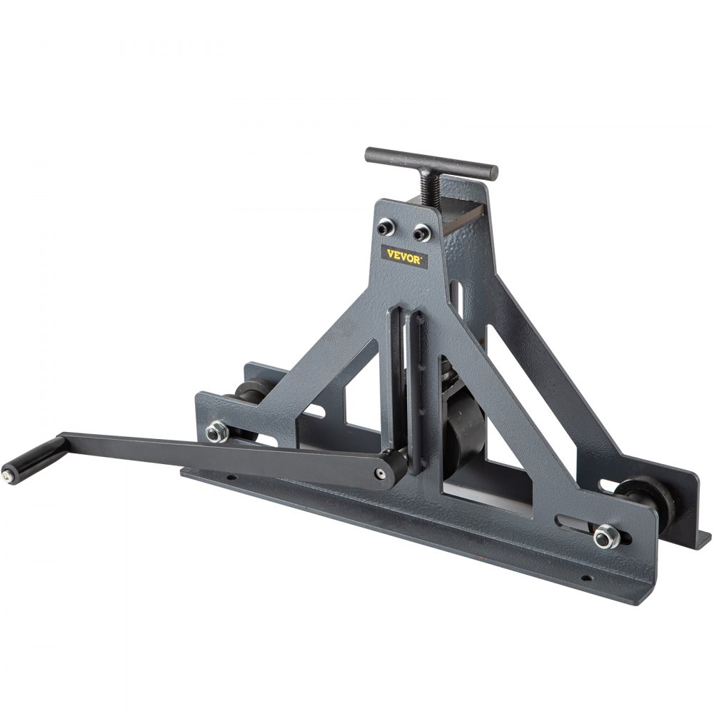 Rodillo de tubos VEVOR con manivela manual y estructura de acero resistente.