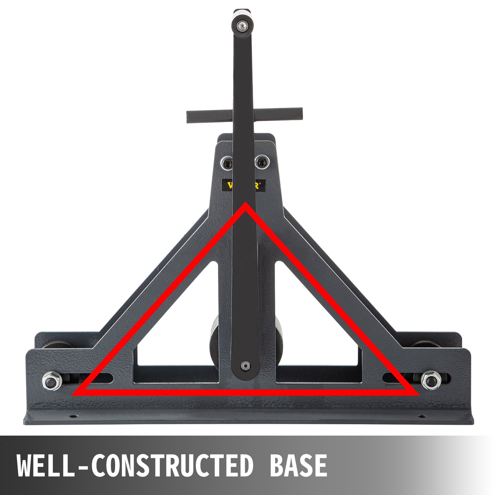 Rodillo tubular VEVOR con base triangular robusta y estructura resaltada.