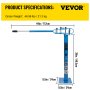 Dobladora de metal VEVOR con dimensiones: 44 pulgadas x 38 pulgadas, peso bruto 46,96 libras / 21,3 kg.