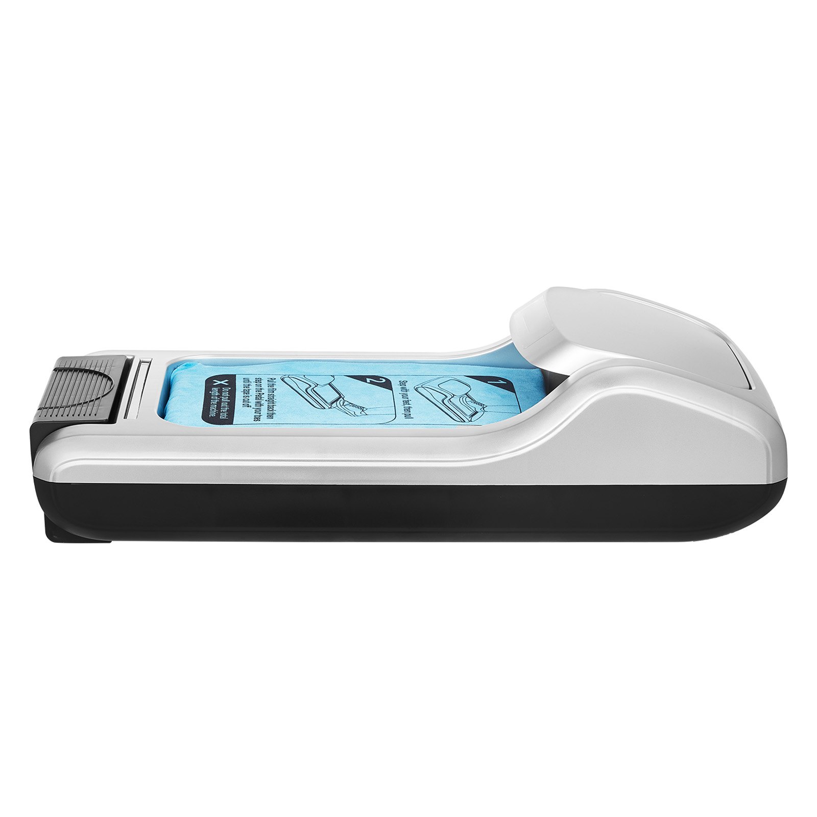 VEVOR Shoe Cover Dispenser, Automatic Shoe Cover with 1 Roll (600 Pieces) Disposable Sole Membrane, Fits Sizes up to US 11, for Home, Office, Lab, Factory, Hospital, Silver