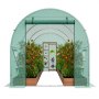 VEVOR Walk-in Tunnel Greenhouse, 9.6x6.4x6.2 ft Hoop House Greenhouse Tunnel, Plant Hot House with Galvanized Steel Frame, Green PE Cover, Roll-up Zipper Door and 6 Windows for Outdoor