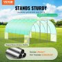 VEVOR Invernadero Túnel 590x295x225 cm Carpa Refugio para Plantas con Estructura de Acero Galvanizado Cubierta de PE Verde Puerta Enrollable con Cremallera 8 Ventanas para Cultivo de Verduras Flores