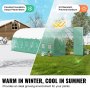 VEVOR Invernadero Túnel 835x290x225 cm Carpa Refugio para Plantas con Estructura de Acero Galvanizado Cubierta de PE Verde Puerta Enrollable con Cremallera 8 Ventanas para Cultivo de Verduras Flores