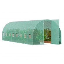 VEVOR Invernadero Túnel 835x290x225 cm Carpa Refugio para Plantas con Estructura de Acero Galvanizado Cubierta de PE Verde Puerta Enrollable con Cremallera 8 Ventanas para Cultivo de Verduras Flores