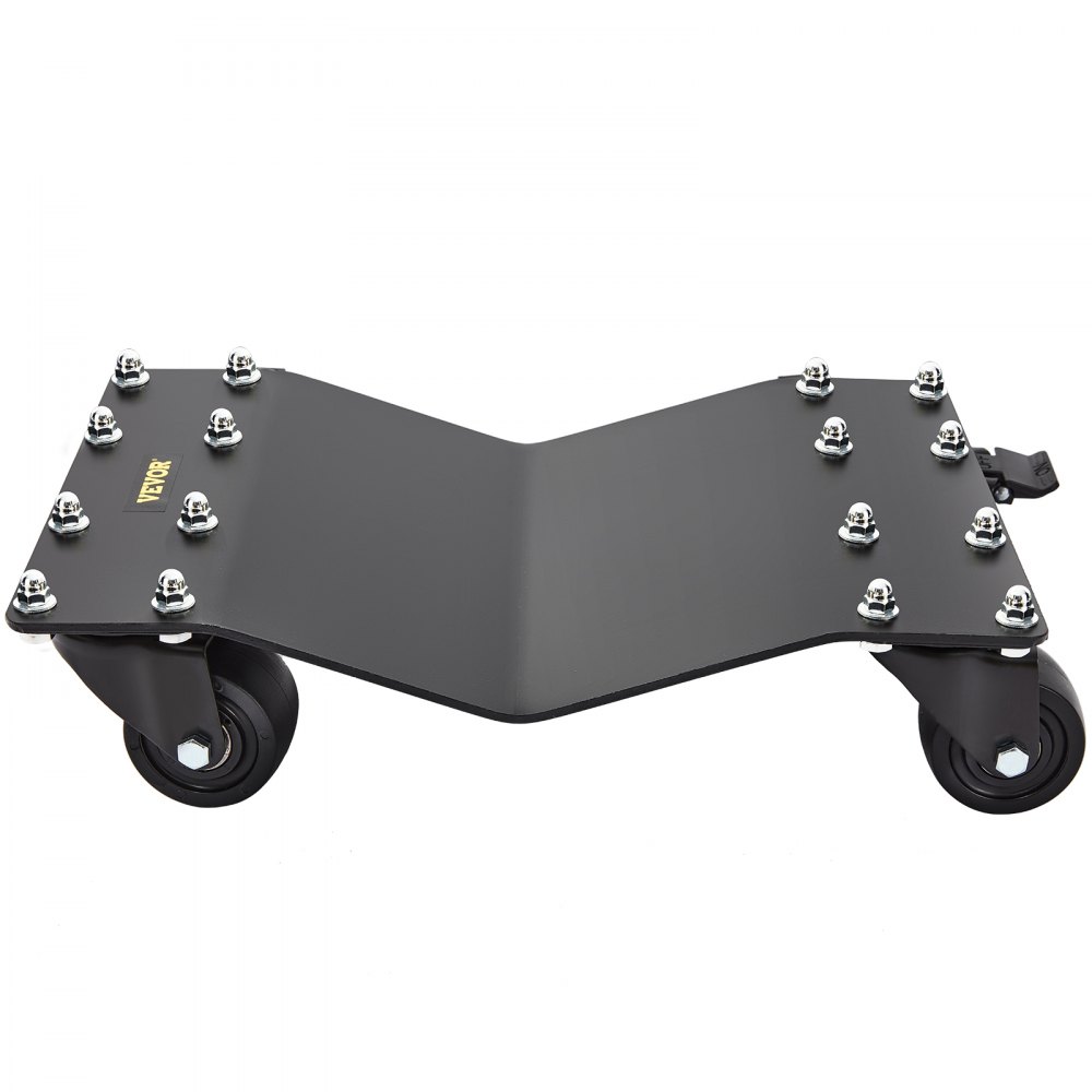 VEVOR Carro de Manipulación de Coches 4 PCS Carga de 907 kg x 4 Plataforma Rodante 44,5 x 30 cm Rueda Bloqueable Ayuda de Maniobra Posicionamiento para Vehículos Mobiliario Equipamiento, Negro