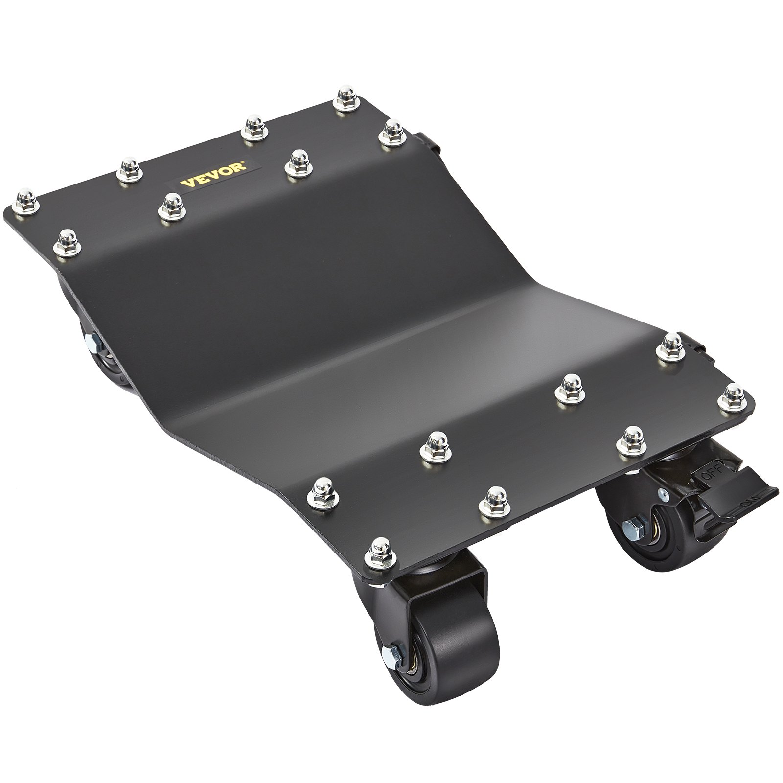 VEVOR Carro de Manipulación de Coches 4 PCS Carga de 907 kg x 4 Plataforma Rodante 44,5 x 30 cm Rueda Bloqueable Ayuda de Maniobra Posicionamiento para Vehículos Mobiliario Equipamiento, Negro