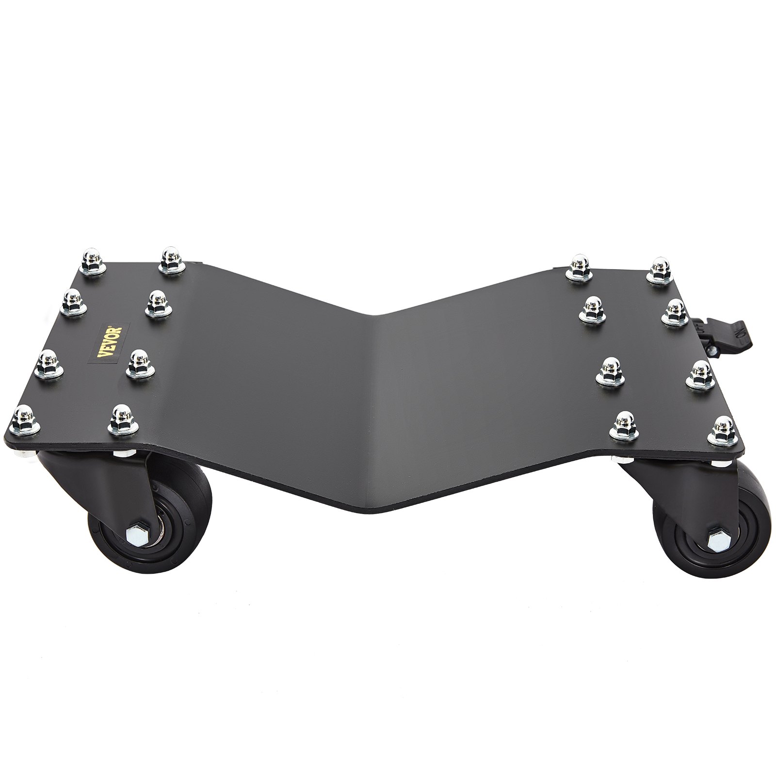VEVOR Carro de Manipulación de Coches 4 PCS Carga de 907 kg x 4 Plataforma Rodante 44,5 x 30 cm Rueda Bloqueable Ayuda de Maniobra Posicionamiento para Vehículos Mobiliario Equipamiento, Negro