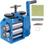 VEVOR Máquina de Laminación Combinada Manual 112 mm 2 Formas de Ranuras Combinación Joyería Laminador de Rodillos 112x48cm Máquina de Laminación de Joyas para Laminado de Alambre de Hoja Metálica