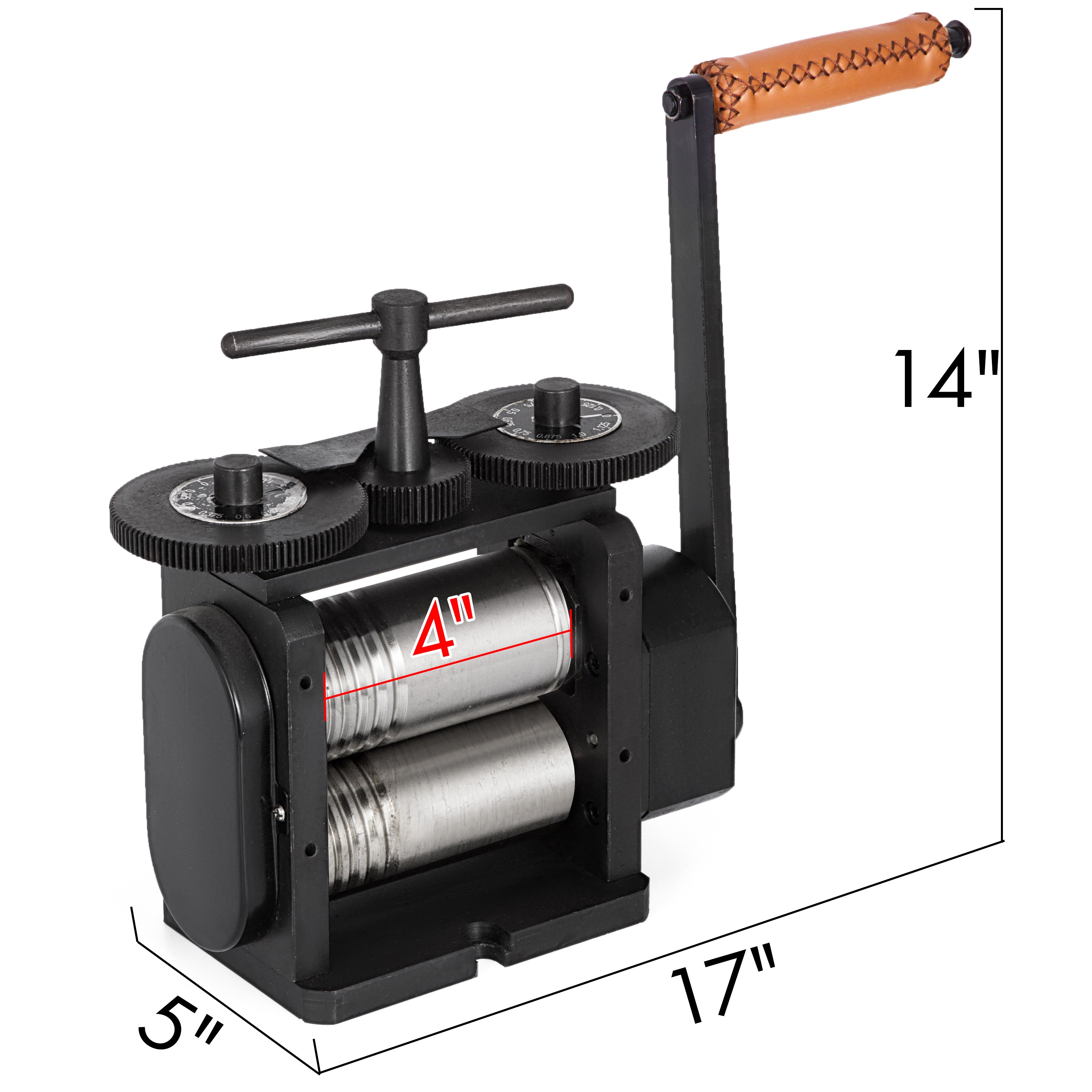 VEVOR Laminador de Combinación 110 mm Herramientas para joyas Rodillos Anchos Manual