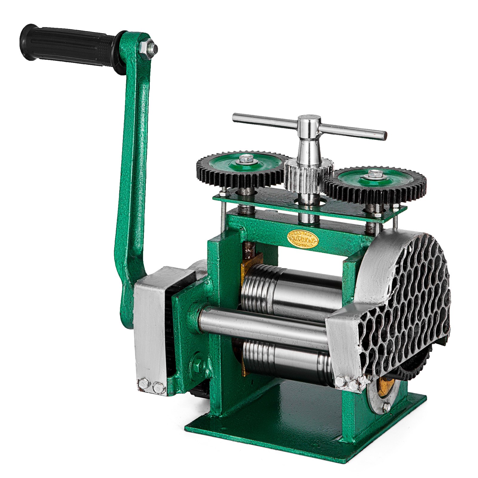 VEVOR Máquina de Laminación Combinada, Laminador Joyería 85 mm Anchura de Rodillo Duradero, Laminadora Manual Herramienta para Hacer Tabletas de Bricolaje Ajustable Apertura de 0-5 mm (120 x 55 mm)