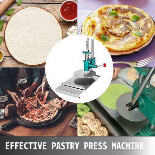 VEVOR Rodillo Eléctrico para Masa con Placa de Prensa de 243,8 cm, Rodillo Masa de Pizza Eléctrico Automático Material Hierro Fundido + Acero Inoxidable, Laminadora para masas con pedal 200x5 mm