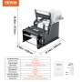 VEVOR Etiquetadora Redonda Manual, 15-20pcs/min, Aplicador de Etiquetas para Botellas Redondas, Etiquetadora Manual Ajustable Adecuada para Etiquetas de Botellas Longitud/Ancho Entre 10-130 mm