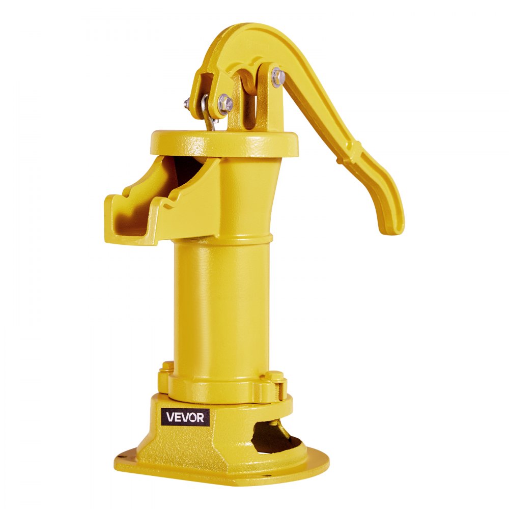 VEVOR Bomba Manual Antigua, 7,6 m de Elevación, de Estilo Nostálgico, de Hierro Fundido, para Pozo, con Conexión NPT, para Jardín, Estanque, Patio y Granja, Color Amarillo, 230 x 180 x 400 mm