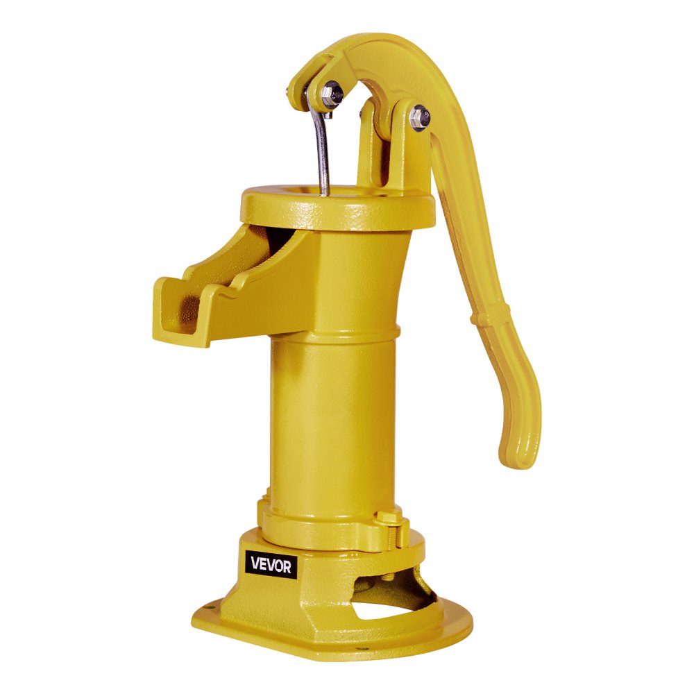 VEVOR Bomba Manual Antigua, 7,6 m de Elevación, de Estilo Nostálgico, de Hierro Fundido, para Pozo, con Conexión NPT, para Jardín, Estanque, Patio y Granja, Color Amarillo, 230 x 180 x 400 mm