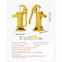 VEVOR Bomba Manual Antigua, 7,6 m de Elevación, de Estilo Nostálgico, de Hierro Fundido, para Pozo, con Conexión NPT, para Jardín, Estanque, Patio y Granja, Color Amarillo, 230 x 180 x 400 mm