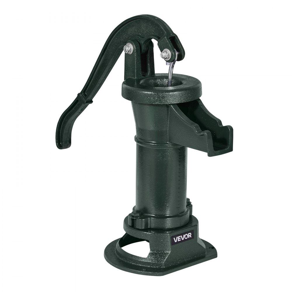 VEVOR Well Hand Pitcher Pump, 25 ft Maximum Lift, Antique Cast Iron Manual Hand Water Pump, NPT 1-1/4 in Connection, Easy Installation, Old Fashioned for Outdoor Garden, Pond, Backyard, Farm, Green