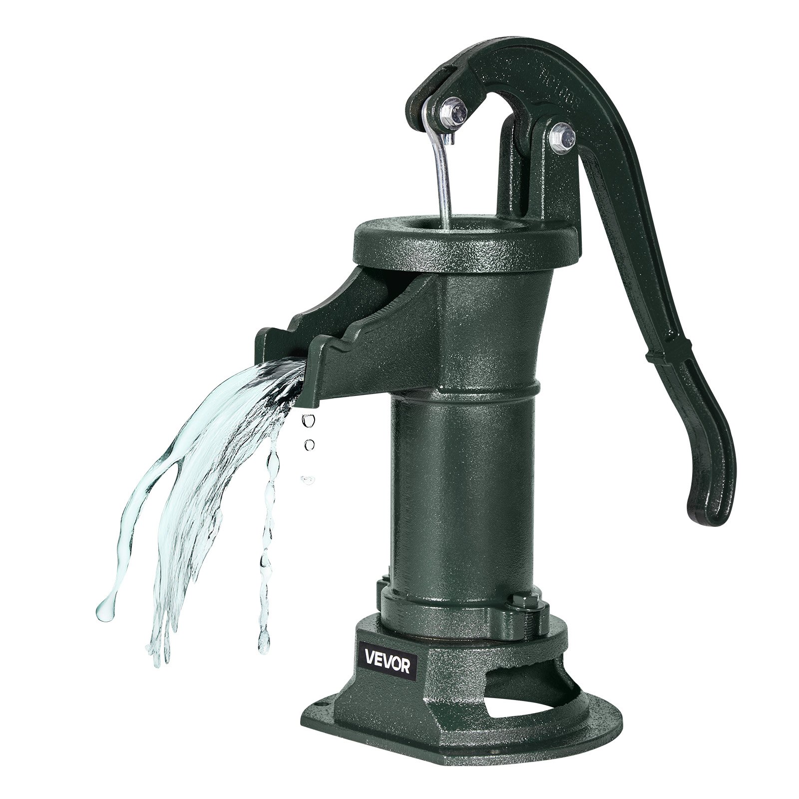 VEVOR Well Hand Pitcher Pump, 25 ft Maximum Lift, Antique Cast Iron Manual Hand Water Pump, NPT 1-1/4 in Connection, Easy Installation, Old Fashioned for Outdoor Garden, Pond, Backyard, Farm, Green