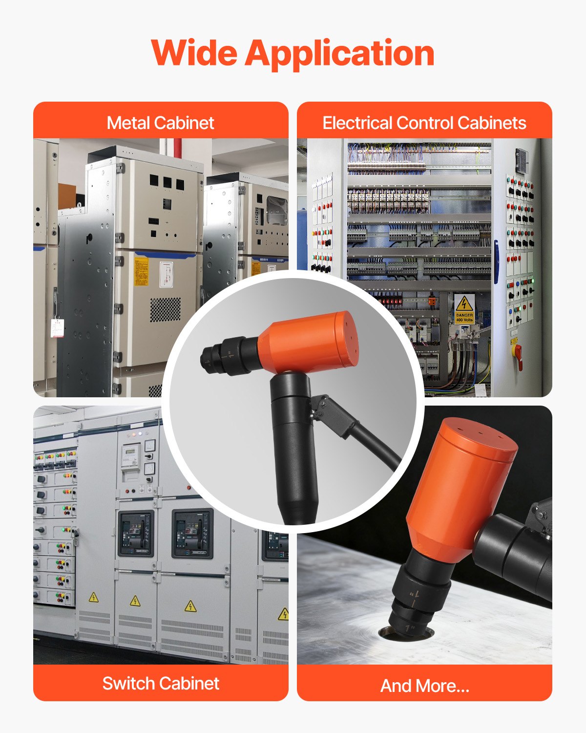 VEVOR kit de Perforación Hidráulica de 10 T, con 6 Punzones de 12,7-50,8 mm, para Metal, Acero Inoxidable, Aluminio y Plástico, para Talleres, Obras de Construcción e Instalaciones Eléctricas