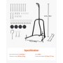VEVOR Soporte para Saco de Boxeo con Marco de Acero Soporta hasta 65 kg Soporte para Saco de Arena Independiente con Base con Peso Equipo de Entrenamiento para Gimnasio en Casa, 143x126x208 cm